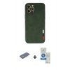 MARSİLYAN™- iPhone 12 Pro Max Kılıf Doruk Asil Koleksiyonu - Şeffaf Royal Nano Ekran Koruyucu + Renkli Kamera Lens Koruma Cam - YL