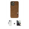 MARSİLYAN™- iPhone 12 Pro Max Kılıf Doruk Asil Koleksiyonu - Şeffaf Temperli Cam Ekran Koruyucu + Shine Kamera Lens - LT