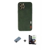 MARSİLYAN™- iPhone 12 Pro Max Kılıf Doruk Asil Koleksiyonu - Şeffaf Temperli Cam Ekran Koruyucu + Shine Kamera Lens Koruma Cam - SH
