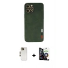MARSİLYAN™- iPhone 12 Pro Max Kılıf Doruk Asil Koleksiyonu - Şeffaf Temperli Cam Ekran Koruyucu + Shine Kamera Lens - GD