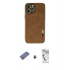 MARSİLYAN™- iPhone 12 Pro Max Kılıf Doruk Asil Koleksiyonu - Şeffaf Uv Polymer Nano Ekran Koruyucu + Metal Kamera Lens Koruma Cam - GD