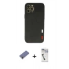 MARSİLYAN™- iPhone 12 Pro Max Kılıf Doruk Asil Koleksiyonu - Şeffaf Uv Polymer Nano Ekran Koruyucu + Metal Kamera Lens Koruma Cam - GD