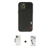 MARSİLYAN™- iPhone 12 Pro Max Kılıf Doruk Asil Koleksiyonu - Şeffaf Uv Polymer Nano Ekran Koruyucu + Gold Shine Kamera Lens