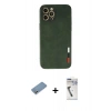 MARSİLYAN™- iPhone 12 Pro Max Kılıf Doruk Asil Koleksiyonu - Şeffaf Uv Polymer Nano Ekran Koruyucu + Shine Kamera Lens Koruma Cam - GS