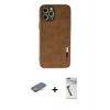 MARSİLYAN™- iPhone 12 Pro Max Kılıf Doruk Asil Koleksiyonu - Şeffaf Uv Polymer Nano Ekran Koruyucu + Renkli Kamera Lens Koruma Cam - TU
