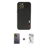 MARSİLYAN™- iPhone 12 Pro Max Kılıf Doruk Asil Koleksiyonu - Şeffaf Uv Polymer Nano Ekran Koruyucu + Yeşil Neon Fosforlu Kamera Lens