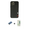 MARSİLYAN™- iPhone 12 Pro Max Kılıf Doruk Asil Koleksiyonu - Siyah 20D Premium Cam Ekran Koruyucu + Shine Kamera Lens Koruma Cam - GD