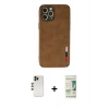 MARSİLYAN™- iPhone 12 Pro Max Kılıf Doruk Asil Koleksiyonu - Siyah 20D Premium Cam Ekran Koruyucu + Shine Kamera Lens - GD