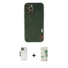 MARSİLYAN™- iPhone 12 Pro Max Kılıf Doruk Asil Koleksiyonu - Siyah 20D Premium Cam Ekran Koruyucu + Shine Kamera Lens - GD