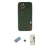MARSİLYAN™- iPhone 12 Pro Max Kılıf Doruk Asil Koleksiyonu - Siyah 20D Premium Cam Ekran Koruyucu + Shine Kamera Lens Koruma Cam - GS
