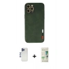 MARSİLYAN™- iPhone 12 Pro Max Kılıf Doruk Asil Koleksiyonu - Siyah 20D Premium Cam Ekran Koruyucu + Shine Kamera Lens - LT