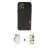 MARSİLYAN™- iPhone 12 Pro Max Kılıf Doruk Asil Koleksiyonu - Siyah 20D Premium Cam Ekran Koruyucu + Shine Kamera Lens - LT