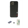 MARSİLYAN™- iPhone 12 Pro Max Kılıf Doruk Asil Koleksiyonu - Siyah 20D Premium Cam Ekran Koruyucu + Renkli Kamera Lens Koruma Cam - MI