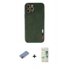 MARSİLYAN™- iPhone 12 Pro Max Kılıf Doruk Asil Koleksiyonu - Siyah 20D Premium Cam Ekran Koruyucu + Shine Kamera Lens Koruma Cam - PE