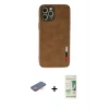 MARSİLYAN™- iPhone 12 Pro Max Kılıf Doruk Asil Koleksiyonu - Siyah 20D Premium Cam Ekran Koruyucu + Renkli Kamera Lens Koruma Cam - TU