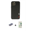 MARSİLYAN™- iPhone 12 Pro Max Kılıf Doruk Asil Koleksiyonu - Siyah 20D Premium Cam Ekran Koruyucu + Renkli Kamera Lens Koruma Cam - TU