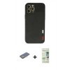 MARSİLYAN™- iPhone 12 Pro Max Kılıf Doruk Asil Koleksiyonu - Siyah 20D Premium Cam Ekran Koruyucu + Renkli Kamera Lens Koruma Cam - SI