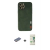 MARSİLYAN™- iPhone 12 Pro Max Kılıf Doruk Asil Koleksiyonu - Siyah 20D Premium Cam Ekran Koruyucu + Renkli Kamera Lens Koruma Cam - SI