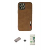 MARSİLYAN™- iPhone 12 Pro Max Kılıf Doruk Asil Koleksiyonu - Siyah 20D Premium Cam Ekran Koruyucu + Shine Kamera Lens Koruma Cam - SABE