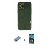 MARSİLYAN™- iPhone 12 Pro Max Kılıf Doruk Asil Koleksiyonu - Siyah 34D Izgaralı Cam + Shine Kamera Lens Koruma Cam - GS