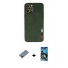 MARSİLYAN™- iPhone 12 Pro Max Kılıf Doruk Asil Koleksiyonu - Siyah 34D Izgaralı Cam + Metal Kamera Lens Koruma Cam - KI