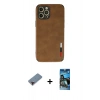 MARSİLYAN™- iPhone 12 Pro Max Kılıf Doruk Asil Koleksiyonu - Siyah 34D Izgaralı Cam + Metal Kamera Lens Koruma Cam - KI