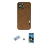 MARSİLYAN™- iPhone 12 Pro Max Kılıf Doruk Asil Koleksiyonu - Siyah 34D Izgaralı Cam + Shine Kamera Lens Koruma Cam - MI