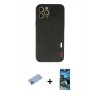MARSİLYAN™- iPhone 12 Pro Max Kılıf Doruk Asil Koleksiyonu - Siyah 34D Izgaralı Cam + Shine Kamera Lens Koruma Cam - MI