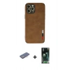 MARSİLYAN™- iPhone 12 Pro Max Kılıf Doruk Asil Koleksiyonu - Siyah 360 Mat Full Body Arka Koruyucu + Renkli Kamera Lens Koruma Cam - MI