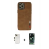 MARSİLYAN™- iPhone 12 Pro Max Kılıf Doruk Asil Koleksiyonu - Siyah 360 Mat Full Body Arka Koruyucu + Shine Kamera Lens - GD