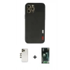 MARSİLYAN™- iPhone 12 Pro Max Kılıf Doruk Asil Koleksiyonu - Siyah 360 Mat Full Body Arka Koruyucu + Shine Kamera Lens - GD