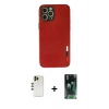 MARSİLYAN™- iPhone 12 Pro Max Kılıf Doruk Asil Koleksiyonu - Siyah 360 Mat Full Body Arka Koruyucu + Shine Kamera Lens - GD