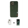 MARSİLYAN™- iPhone 12 Pro Max Kılıf Doruk Asil Koleksiyonu - Siyah 360 Mat Full Body Arka Koruyucu + Shine Kamera Lens - GD