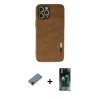 MARSİLYAN™- iPhone 12 Pro Max Kılıf Doruk Asil Koleksiyonu - Siyah 360 Mat Full Body Arka Koruyucu + Shine Kamera Lens Koruma Cam - SH