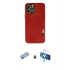 MARSİLYAN™- iPhone 12 Pro Max Kılıf Doruk Asil Koleksiyonu - Siyah 3D Antistatik Cam Ekran Koruyucu + Shine Kamera Lens Koruma Cam - MI
