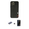 MARSİLYAN™- iPhone 12 Pro Max Kılıf Doruk Asil Koleksiyonu - Siyah 3D Antistatik Hayalet Cam Ekran Koruyucu + Renkli Kamera Lens Koruma Cam - MI