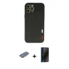 MARSİLYAN™- iPhone 12 Pro Max Kılıf Doruk Asil Koleksiyonu - Siyah 3D Antistatik Hayalet Cam Ekran Koruyucu + Renkli Kamera Lens Koruma Cam - PE