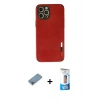MARSİLYAN™- iPhone 12 Pro Max Kılıf Doruk Asil Koleksiyonu - Siyah 5D Eko Cam Ekran Koruyucu + Shine Kamera Lens Koruma Cam - GI