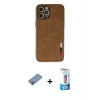 MARSİLYAN™- iPhone 12 Pro Max Kılıf Doruk Asil Koleksiyonu - Siyah 5D Eko Cam Ekran Koruyucu + Shine Kamera Lens Koruma Cam - GI