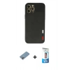 MARSİLYAN™- iPhone 12 Pro Max Kılıf Doruk Asil Koleksiyonu - Siyah 5D Eko Cam Ekran Koruyucu + Shine Kamera Lens Koruma Cam - GI