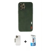 MARSİLYAN™- iPhone 12 Pro Max Kılıf Doruk Asil Koleksiyonu - Siyah 5D Eko Cam Ekran Koruyucu + Shine Kamera Lens - GD