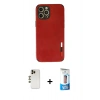 MARSİLYAN™- iPhone 12 Pro Max Kılıf Doruk Asil Koleksiyonu - Siyah 5D Eko Cam Ekran Koruyucu + Shine Kamera Lens - GD