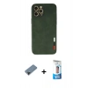 MARSİLYAN™- iPhone 12 Pro Max Kılıf Doruk Asil Koleksiyonu - Siyah 5D Eko Cam Ekran Koruyucu + Shine Kamera Lens Koruma Cam - SH