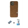 MARSİLYAN™- iPhone 12 Pro Max Kılıf Doruk Asil Koleksiyonu - Siyah 5D Eko Cam Ekran Koruyucu + Shine Kamera Lens Koruma Cam - SH