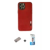MARSİLYAN™- iPhone 12 Pro Max Kılıf Doruk Asil Koleksiyonu - Siyah 5D Eko Cam Ekran Koruyucu + Shine Kamera Lens Koruma Cam - SABE