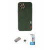 MARSİLYAN™- iPhone 12 Pro Max Kılıf Doruk Asil Koleksiyonu - Siyah 5D Eko Cam Ekran Koruyucu + Shine Kamera Lens Koruma Cam - SABE