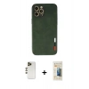 MARSİLYAN™- iPhone 12 Pro Max Kılıf Doruk Asil Koleksiyonu - Siyah 6D Mat Seramik Hayalet Nano Ekran Koruyucu + Shine Kamera Lens - GD