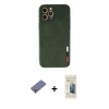 MARSİLYAN™- iPhone 12 Pro Max Kılıf Doruk Asil Koleksiyonu - Siyah 6D Mat Seramik Hayalet Nano Ekran Koruyucu + Metal Kamera Lens Koruma Cam - GD