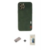 MARSİLYAN™- iPhone 12 Pro Max Kılıf Doruk Asil Koleksiyonu - Siyah 6D Mat Seramik Hayalet Nano Ekran Koruyucu + Shine Kamera Lens Koruma Cam - SABE