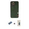 MARSİLYAN™- iPhone 12 Pro Max Kılıf Doruk Asil Koleksiyonu - Siyah 6D Mat Seramik Hayalet Nano Ekran Koruyucu + Shine Kamera Lens Koruma Cam - GD